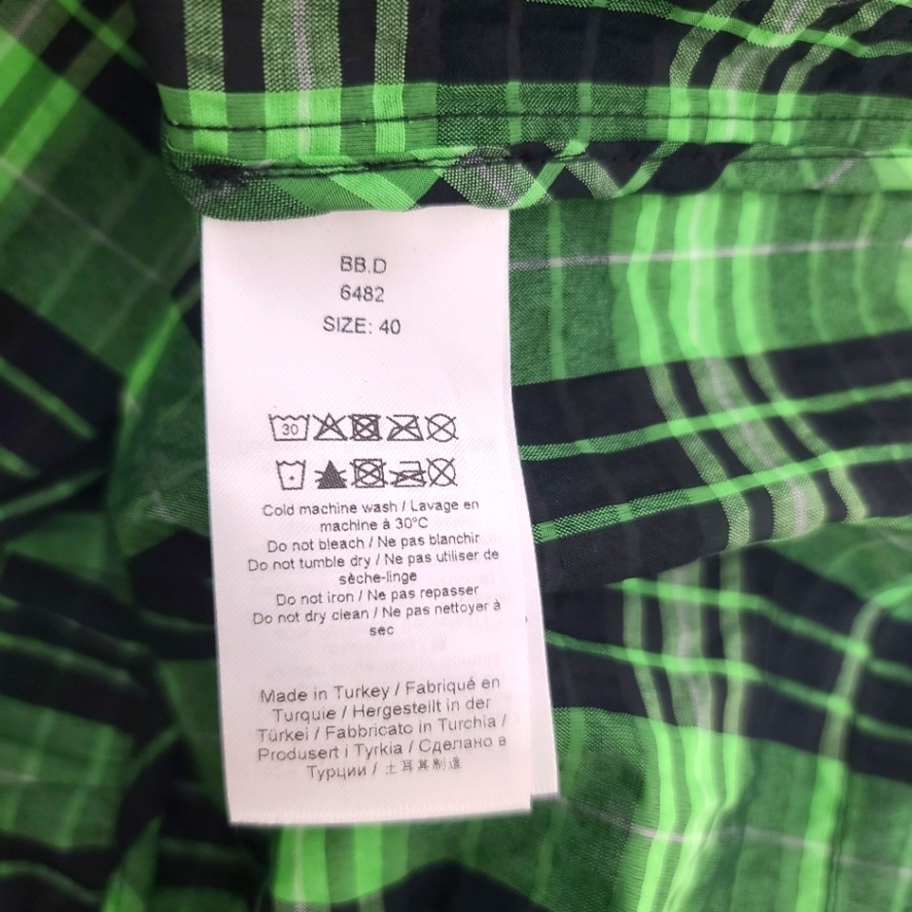 GANNI Seersucker Checked Smocked Maxi Dress in Green NWT Size 40 - Picture 6 of 14